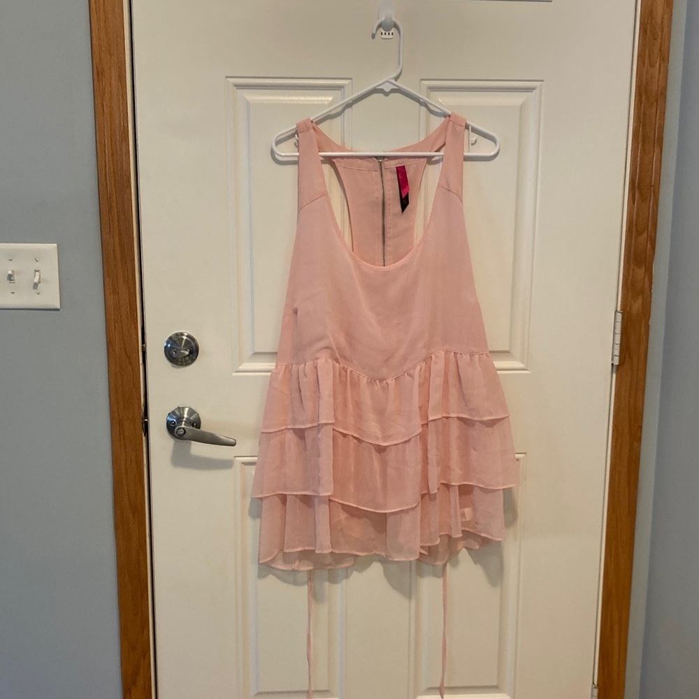 Pure Energy NWOT Soft Pink Ruffle Blouse Women Plus Size 4